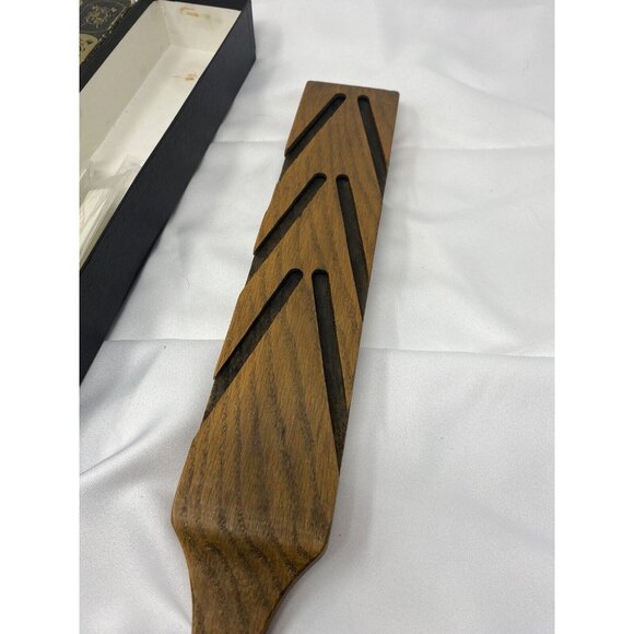 Vintage Staunton 6 Pc Steak Knife Set With Oak & Leather Stropper New - Picture 5 of 10